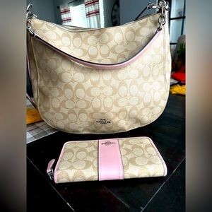Large Coach hobo bag and matching wallet.  Excellent condition